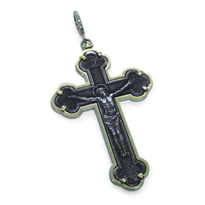 18 Ct Gold & Silver Italian Cross