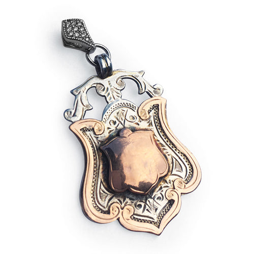 Silver & Rose Gold Diamond Pendant